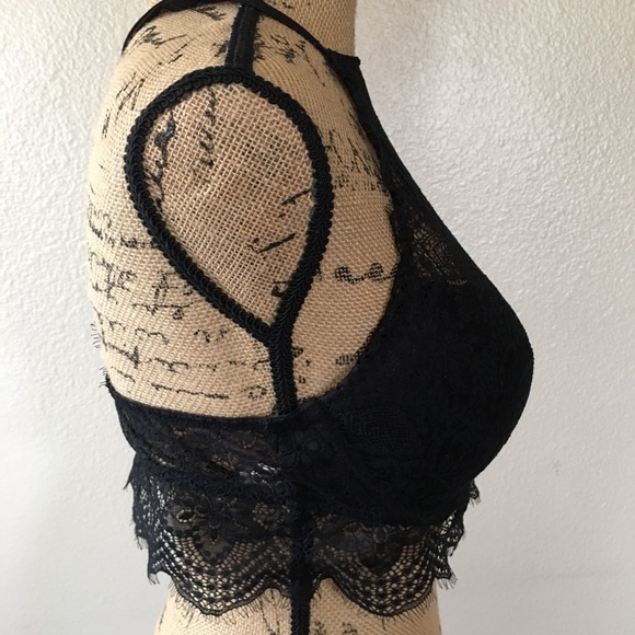 PINK push up/ Pigeonnat black lace bralette - Picture 3 of 8